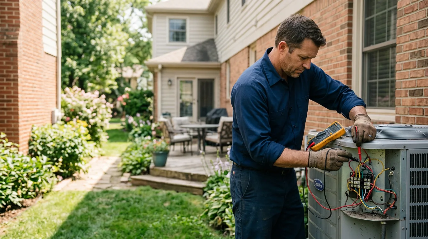 HVAC technician working near Weleetka, OK